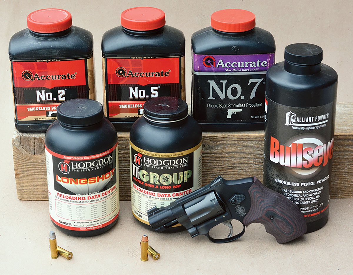 Several powders gave excellent performance in the Smith & Wesson 432UC 32 H&R Magnum.